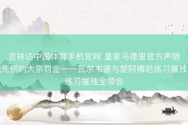 吉祥访中国体育手机官网 皇家马德里官方声明：史无先例的大宗罚金——瓦尔韦德与楚阿梅尼练习摧残全领会