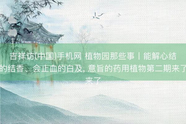 吉祥访(中国)手机网 植物园那些事丨能解心结的结香、会止血的白及， 意旨的药用植物第二期来了