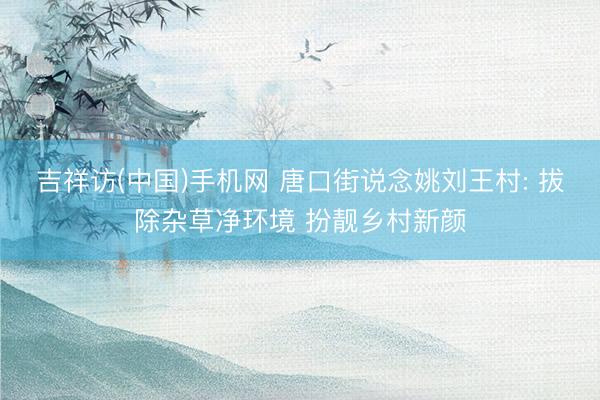 吉祥访(中国)手机网 唐口街说念姚刘王村: 拔除杂草净环境 扮靓乡村新颜