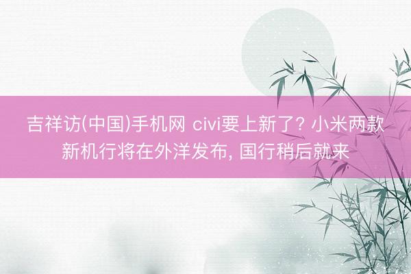 吉祥访(中国)手机网 civi要上新了? 小米两款新机行将在外洋发布, 国行稍后就来