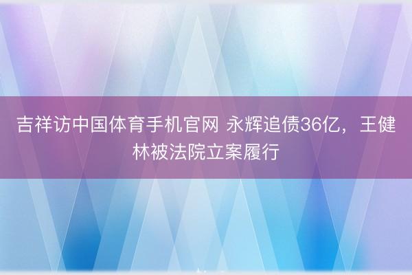 吉祥访中国体育手机官网 永辉追债36亿，王健林被法院立案履行
