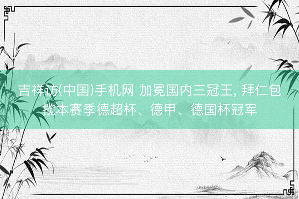 吉祥访(中国)手机网 加冕国内三冠王， 拜仁包揽本赛季德超杯、德甲、德国杯冠军