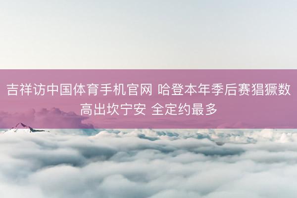 吉祥访中国体育手机官网 哈登本年季后赛猖獗数高出坎宁安 全定