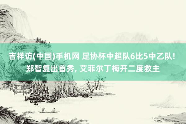 吉祥访(中国)手机网 足协杯中超队6比5中乙队! 郑智复出首秀, 艾菲尔丁梅开二度救主